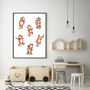 Adorable Dancing Mammoths Print For Nursery Or Playroom, thumbnail 2 of 3