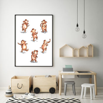 Adorable Dancing Mammoths Print For Nursery Or Playroom, 2 of 3