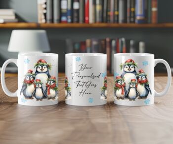Personalised Christmas Penguin Family Mug, 2 of 2