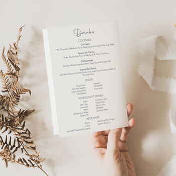 Wedding Table Menu In Purple And White Florals, 4 of 4
