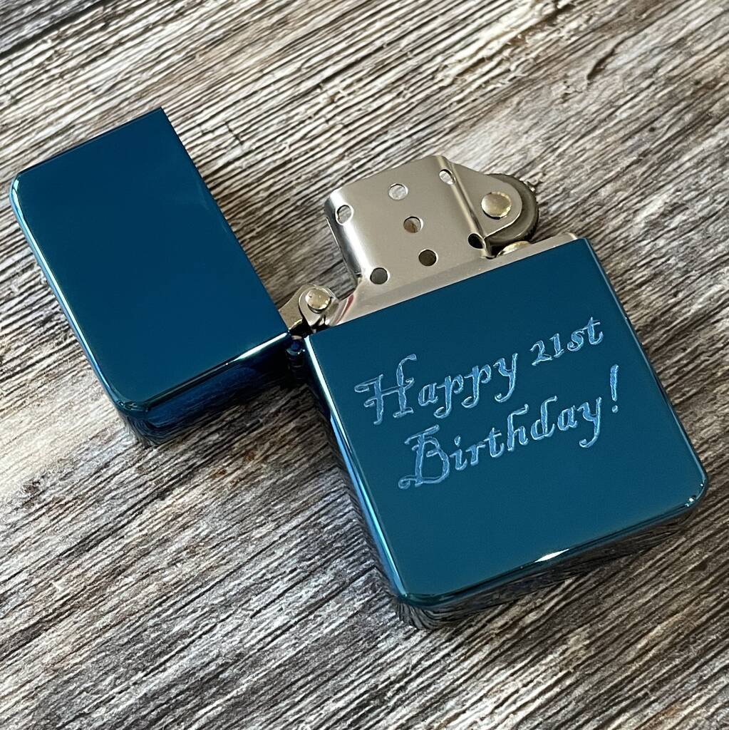 Personalised Engraved Blue Lighter, 1 of 7
