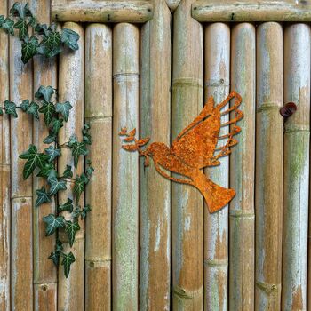 Metal Peace Bird Garden Decor Rusty Bird Wall Art Gift, 7 of 10