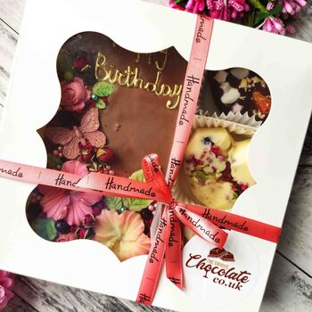 Vegan Personalised Chocolate Hibiscus Flower Gift Box, 8 of 9