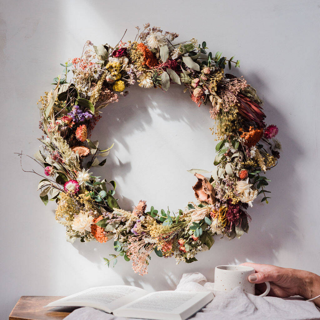 Autumnal Dried Flower Wreath, 1 of 6