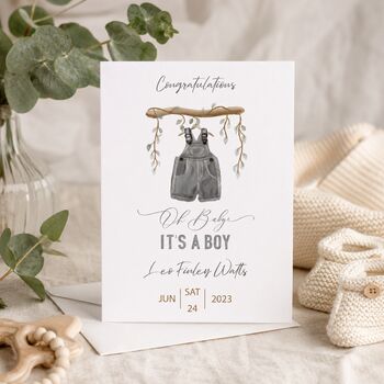Personalised Baby Boy Congratulations Card, 3 of 6