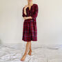 Kaftan Florence Nightdress In Berry Check, thumbnail 6 of 7