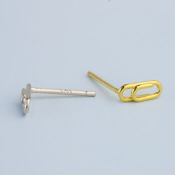 Sterling Silver Paperclip Stud Earrings, 3 of 5