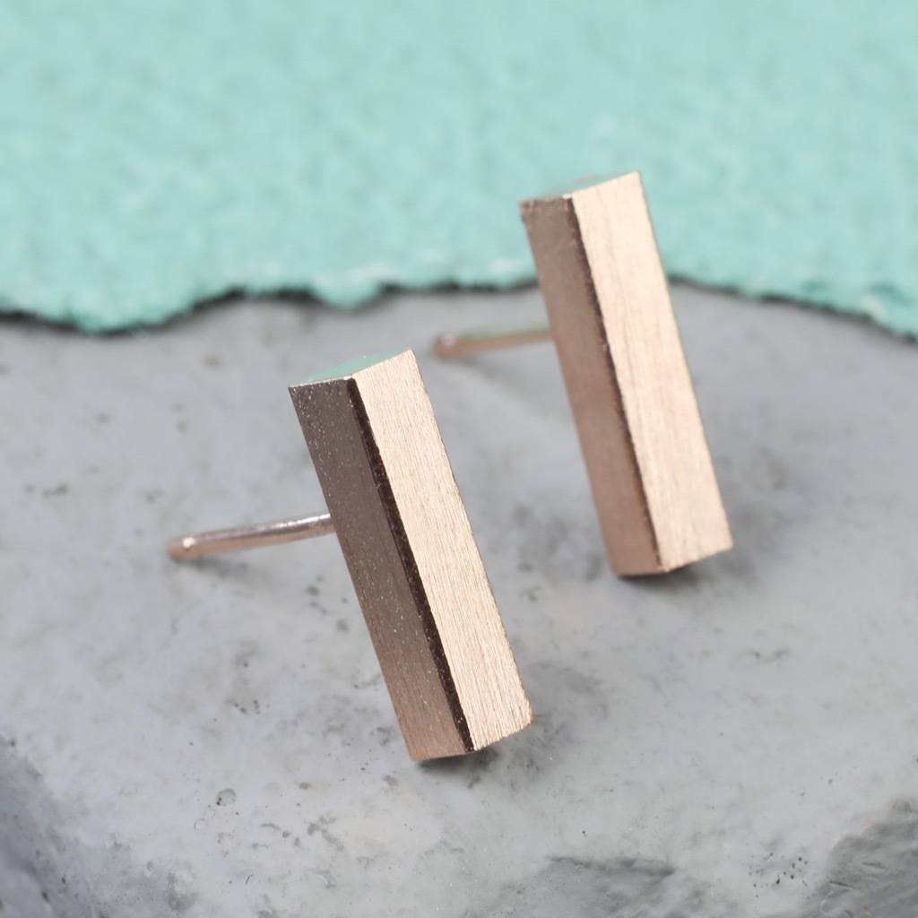 bar stud earrings by lisa angel