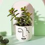 Abstract Face Mini Planter With A Plant, thumbnail 1 of 3