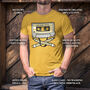 Music Cassette Tape Skull Design Adult Men's T Shirt, thumbnail 7 of 8