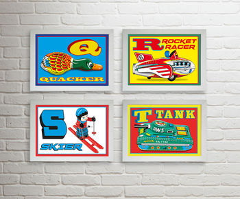 The Illustrated Alphabet Of Tin Toys Prints, 8 of 12
