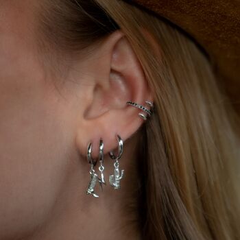 Lightning Bolt Charm Hoop Earrings, 3 of 6