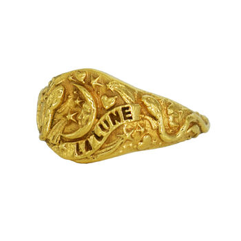 18k Gold Vermeil Or Sterling Silver Mystic Signet Ring, 2 of 10