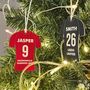 Personalised Colour Sports Shirt Christmas Decorations, thumbnail 1 of 7