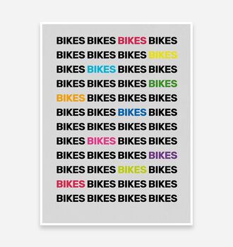 Bike Mad Typographic Cycling Art Print, 2 of 2