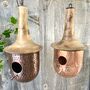 Copper Bird House With Wooden Roof Ltzaf016, thumbnail 4 of 8