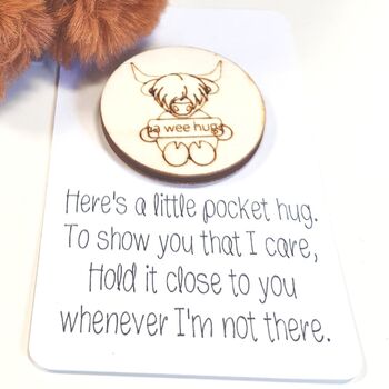 A Wee Hug Highland Cow Soft Toy With Keepsake, 8 of 9