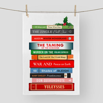 Literary Themed Christmas Tea Towel, 3 of 4