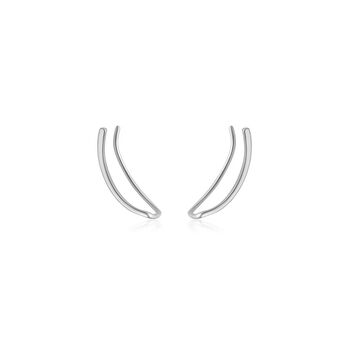Minimalist Climber Earrings In Sterling Silver, 2 of 5