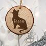 Personalised Cat Silhouette Christmas Tree Decoration, thumbnail 6 of 9