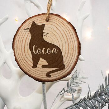 Personalised Cat Silhouette Christmas Tree Decoration, 6 of 9