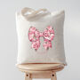 Personalised Pink Floral Bow Bag, thumbnail 2 of 3