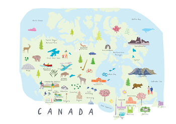 Map Of Canada Art Print, 3 of 3