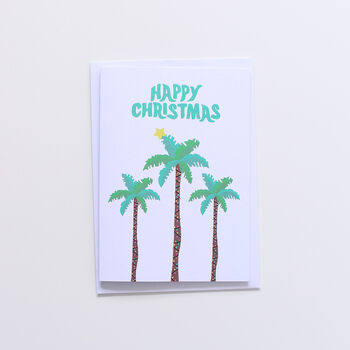 Happy Christmas Palm Trees Greeting Card, 3 of 4