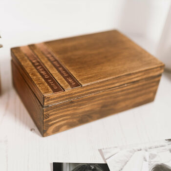 Wooden Cufflink And Watch Box With Copper Message, 5 of 9