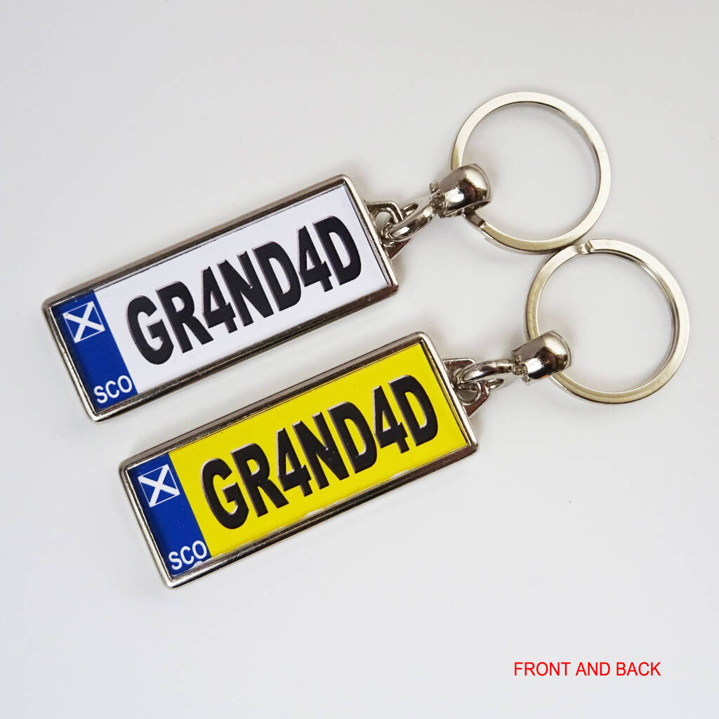 Personalised Double Sided Number Plate Key Ring By FROZEN FIRE
