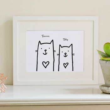 Personalised Cat Family Print, 3 of 6