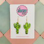 Cactus Glitter Earrings, thumbnail 1 of 4