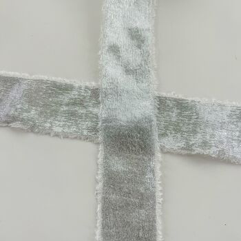 Chiffon Wedding Ribbon With Frayed Edge Silver 5m Roll, 4 of 6