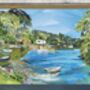 Port Navas Helford River, Cornwall Collage Art Card, thumbnail 1 of 2