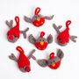 Reindeer And Robin Baubles Knitting Kit, thumbnail 3 of 11