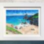 Kynance Cove Cornwall Upcycled Paper Collage Print, thumbnail 1 of 4