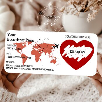 Personalised Boarding Pass, Boarding Pass Scratch To Reveal Card, 4 of 8