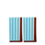 Block Stripe Napkins Set Of Two: Cyan/White, thumbnail 2 of 6