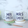 Personalised Mr And Mrs Wedding Mugs, thumbnail 1 of 5