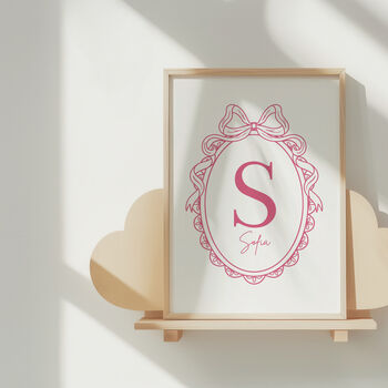 Personalised Vintage Initial Nursery Print For Baby, 4 of 6