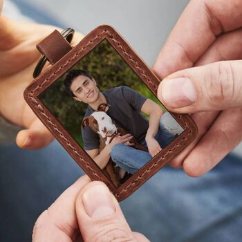 Pet Mum Photo Leather Keyring, 6 of 8