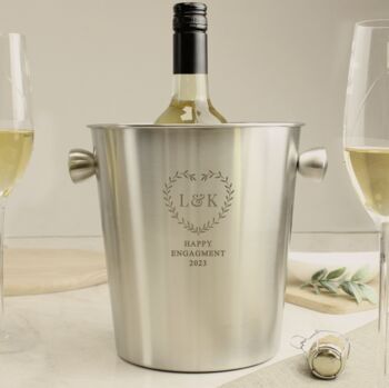 Personalised Botanical Heart Stainless Steel Ice Bucket, 3 of 4