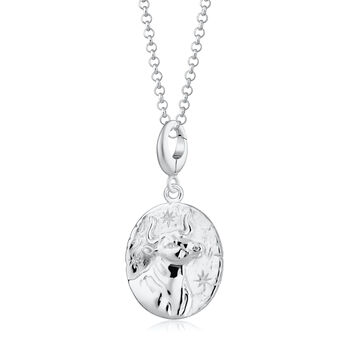 Sterling Silver Taurus Zodiac Charm Necklace, 2 of 6