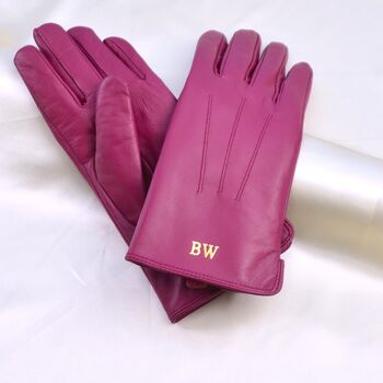 Personalised Monogrammed Leather Gloves, 5 of 8