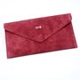 Monogram Suede Leather Envelope Clutch Bag, thumbnail 7 of 12