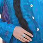 Blue Aquamarine Natural Gemstone Chunky Silver Ring, thumbnail 2 of 5