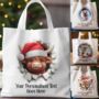 Personalised Christmas Breakout Animals Tote Gift Bag, thumbnail 1 of 7