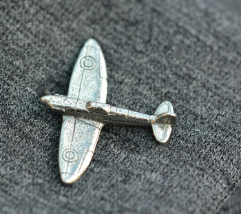Pewter Spitfire Lapel Pin Badge, 3 of 4