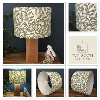 Entwistle Willow Green Botanical Drum Lampshade, 8 of 8