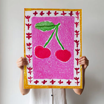 Mon Chéri Food Art Print Cherries Kitchen Fruit Poster, 8 of 11